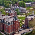 arial shot of downtown campus
